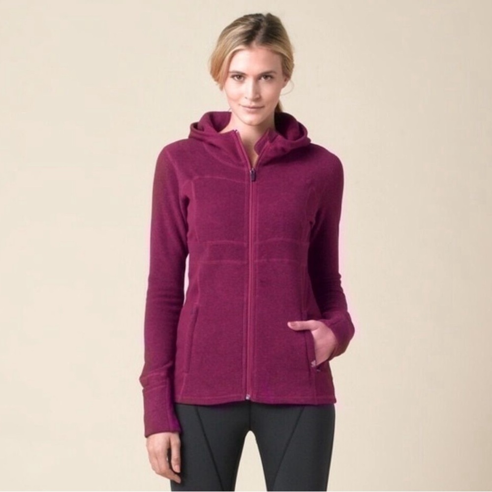 Prana Drea Fleece Hoodie Jacket Women S Teal Athletic Long Sleeve